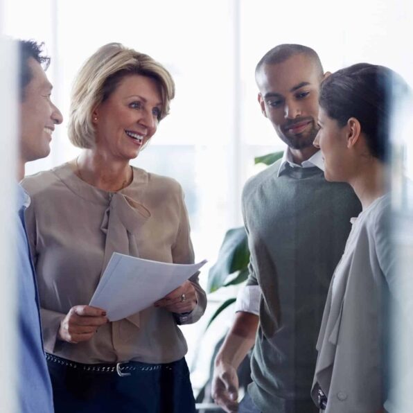 Team members in discussion